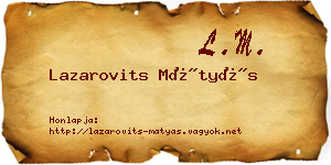 Lazarovits Mátyás névjegykártya