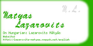 matyas lazarovits business card