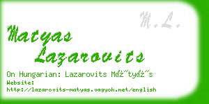 matyas lazarovits business card